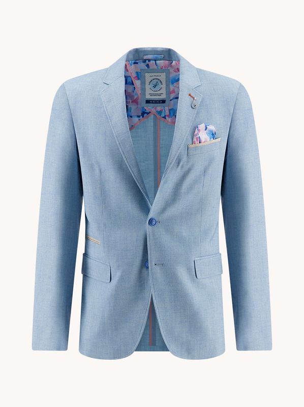 A Fish Named Fred Heren Blazer Aqua Blue 33.105 Fred's Art Gallery