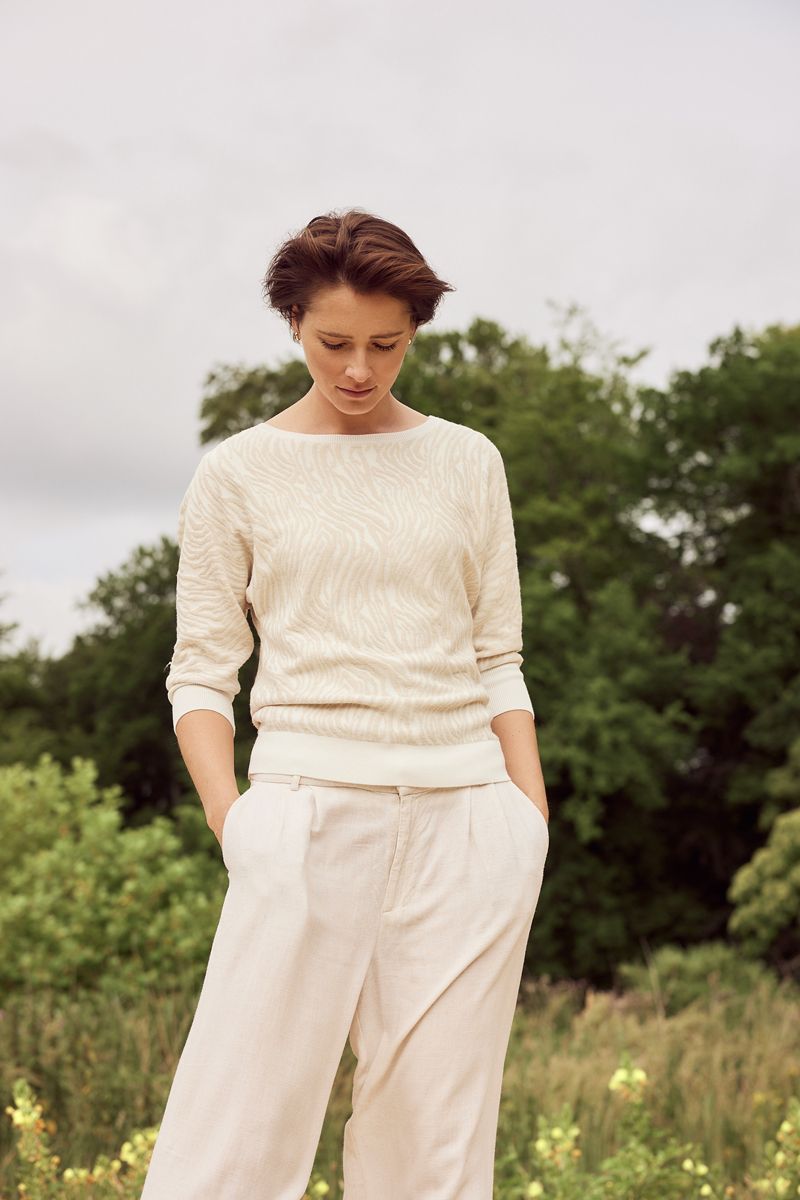 Lichtbeige dames trui lange mouw Bloomings Amsterdam Spring/Summer