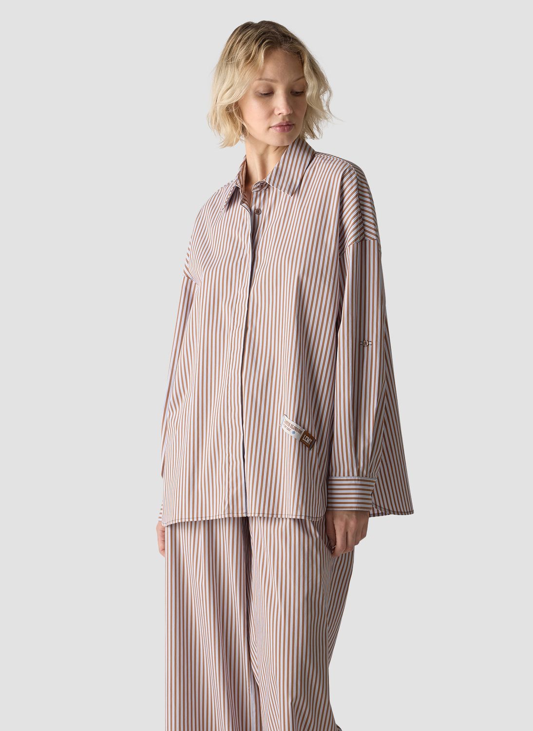 LeComte blouse nougat bruin dames top katoen stretch 56-617105-6667