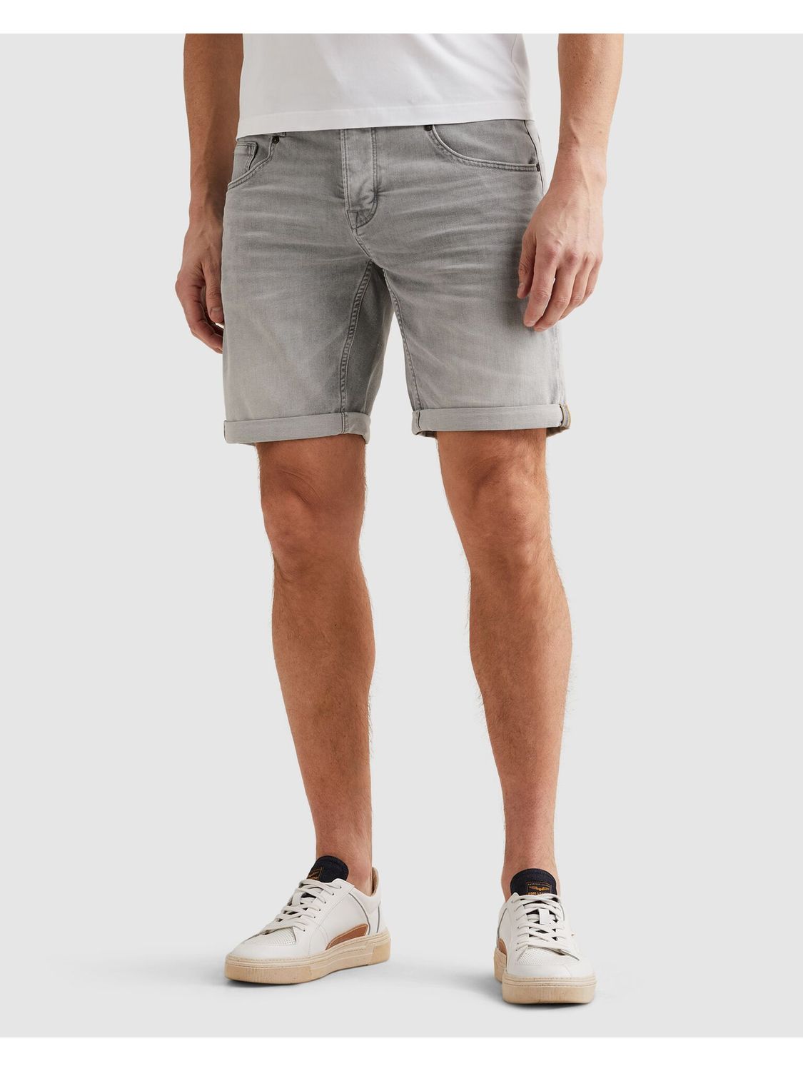 PME Legend Carior Shorts True Stone Grey grijze denim short PSH2603755-TSG