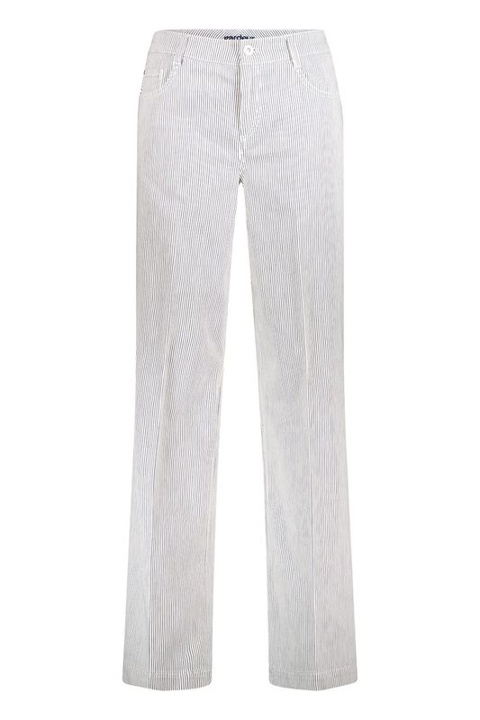 Gardeur Dames Broek FELIZA7 Marine Ecru Gestreept Wide Leg 621951