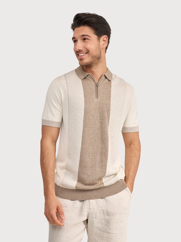 Blue Industry Heren Polo Stone Half Zip Katoen-Modal KBIS26-M15