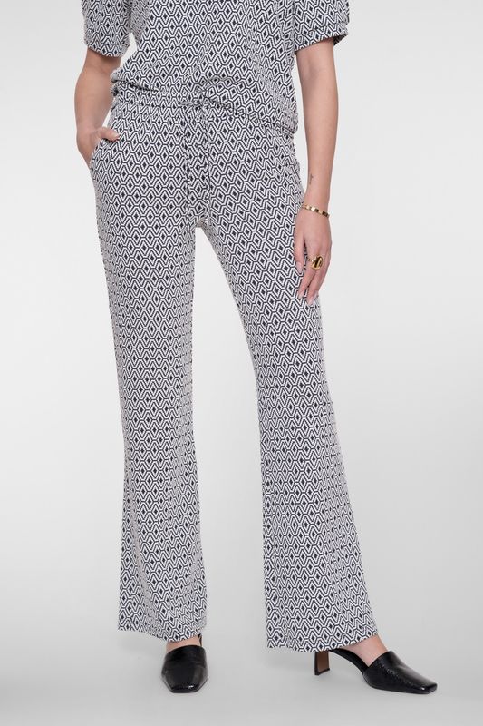 Geisha Pants Jacquard Off-white Navy pantalon 61113-21-000010 zomer 2026