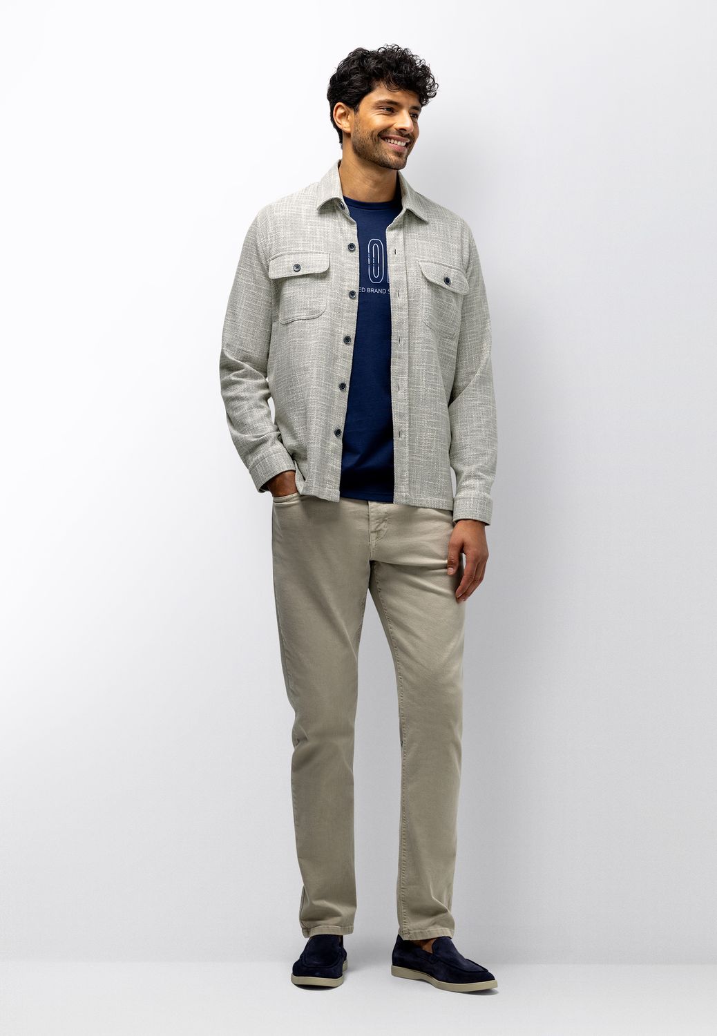 State of Art Overshirt Long Sleeve Grijsblauw Kit gemêleerd katoen viscose 22116262-5614 Lente/Zomer