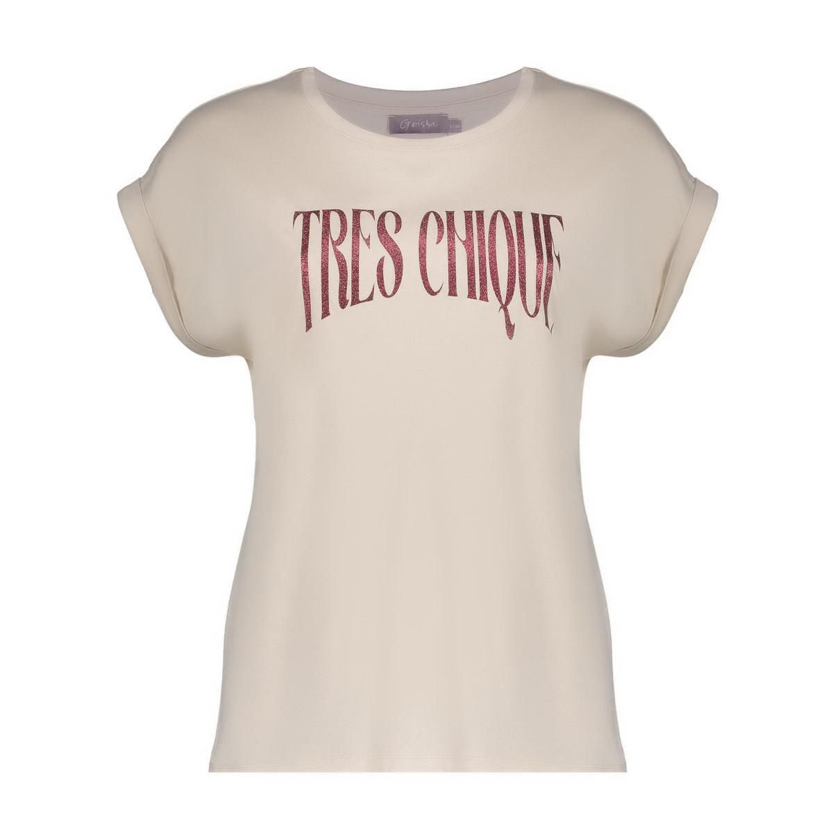 Geisha T-shirt tres chique Sand Cherry rood beige 62143-41-720 zomer 2026