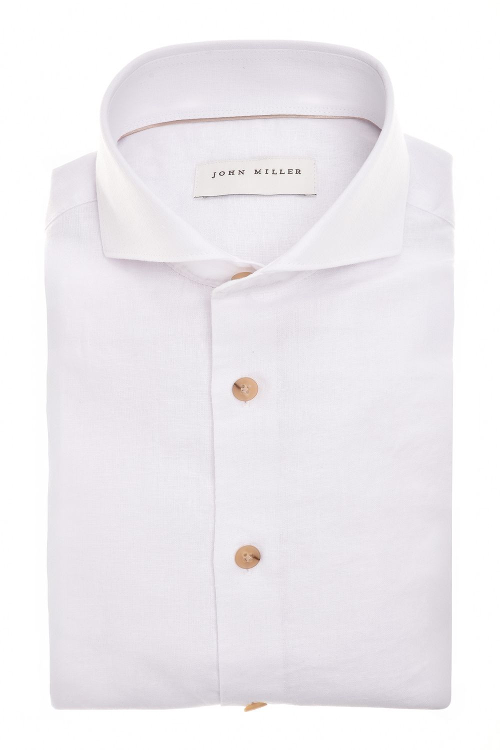 John Miller Overhemd Spierwit Linnen Katoen mix 5142751-910 Voorjaarscollectie
