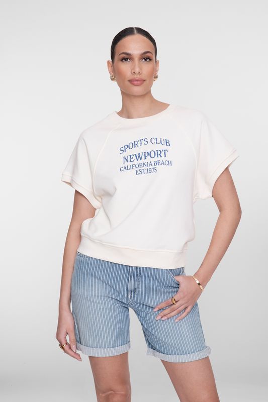 Geisha Sweater Korte Mouw Sports Club Off-white Jeans Blue 62046-41-000010 zomer 2026