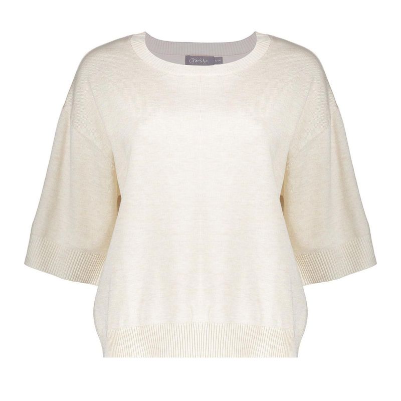 Geisha Basic Wide Knit Top Light Sand beige 64065-14-000721 zomer 2026