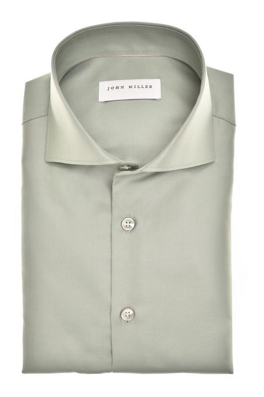 John Miller Overhemd Middengroen Non-Iron strijkvrij katoen 5142641-550 Voorjaarscollectie