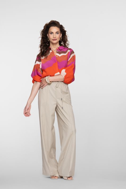 Dames broek wijde pijpen Geisha Fashion Sand regular fit collectie summer 26