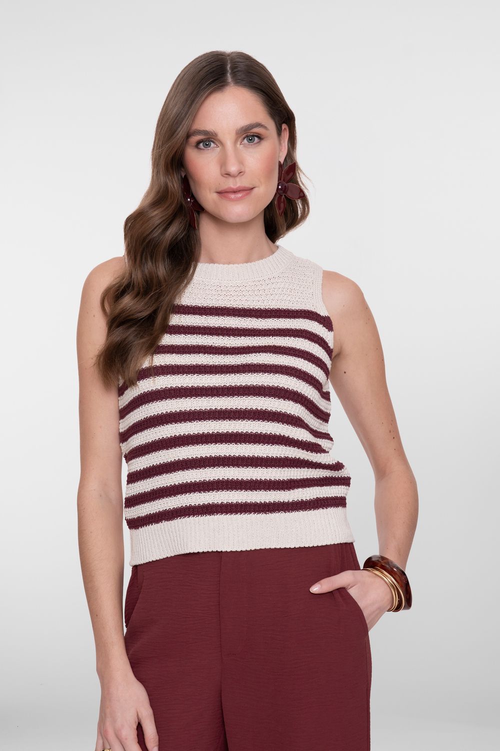 Geisha Spencer Striped Off-white Cherry Red kersenrood gestreept 64093-70-10 Summer