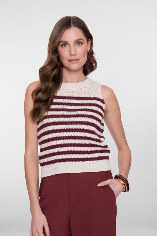 Geisha Spencer Striped Off-white Cherry Red kersenrood gestreept 64093-70-10 Summer