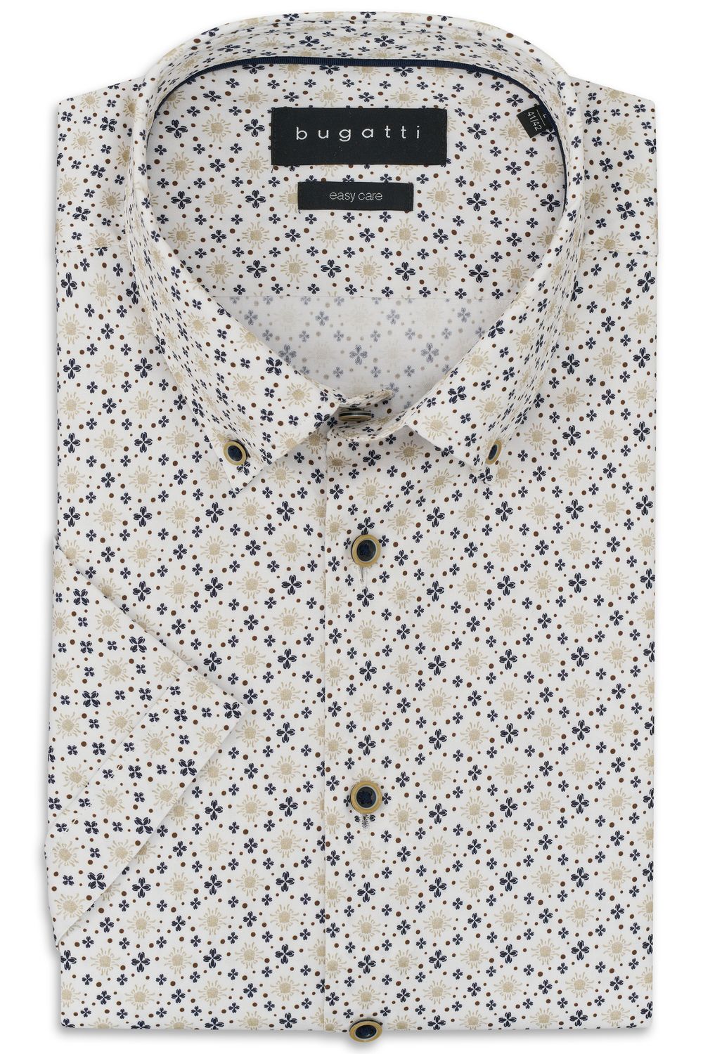 Bugatti Heren Overhemd Korte Mouw Oliv Groen 18510E