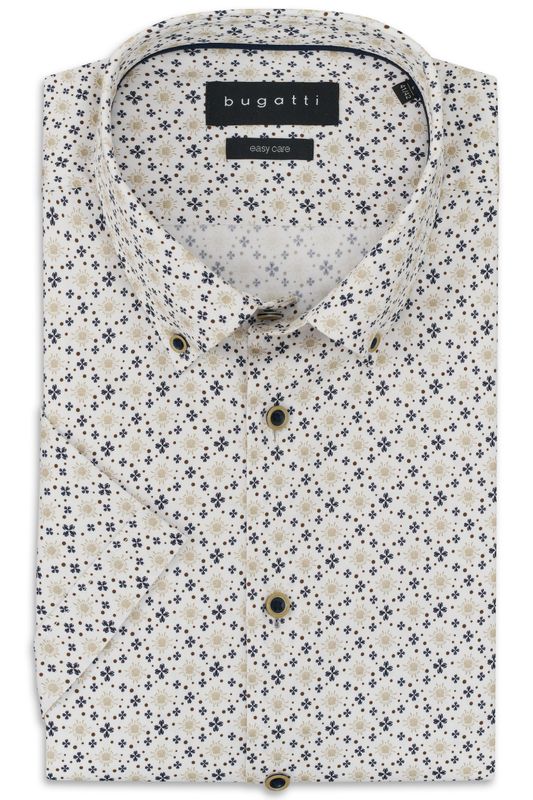 Bugatti Heren Overhemd Korte Mouw Oliv Groen 18510E