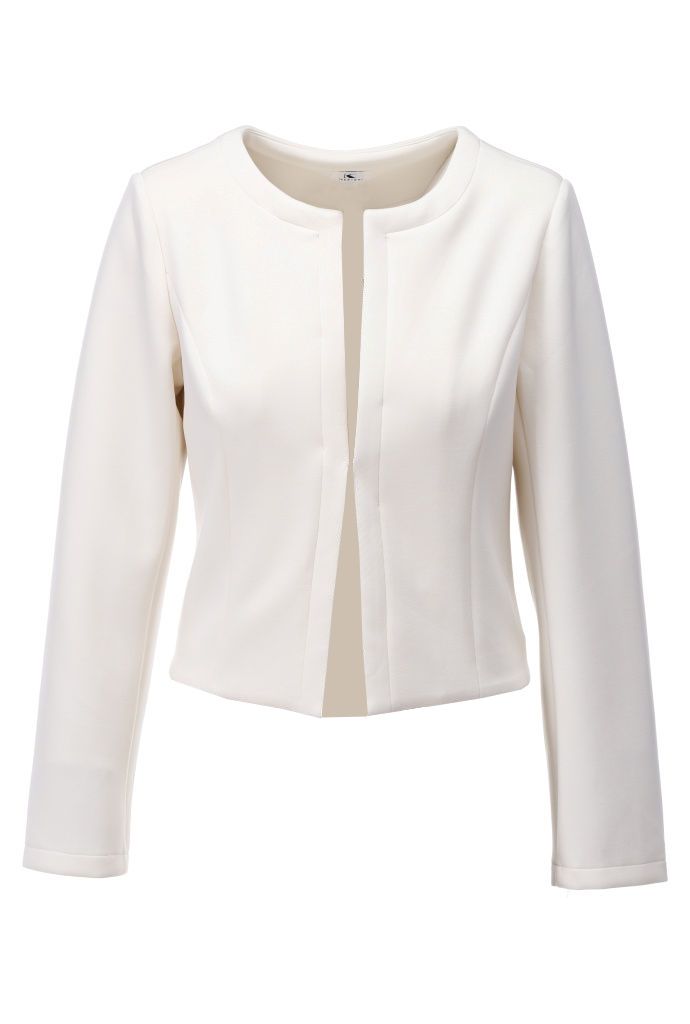 K-Design Kort jasje met ronde hals Ecru C613
