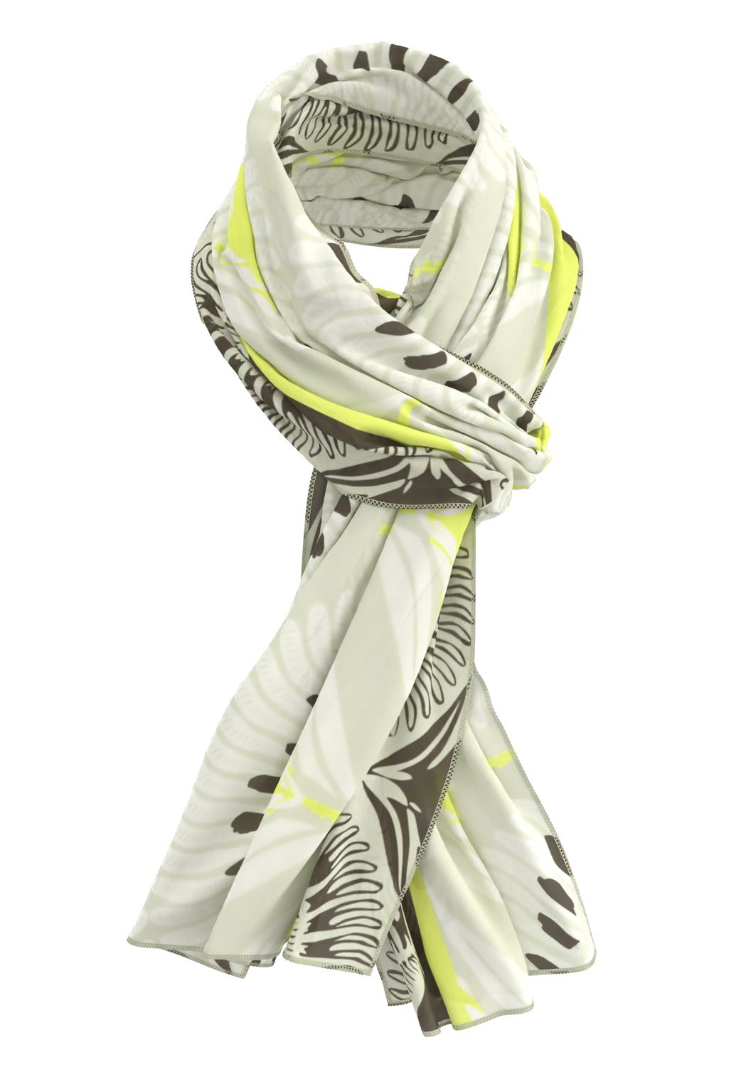Frank Walder Dames Sjaal Groene Print Zijdezacht Polyester NOS716770