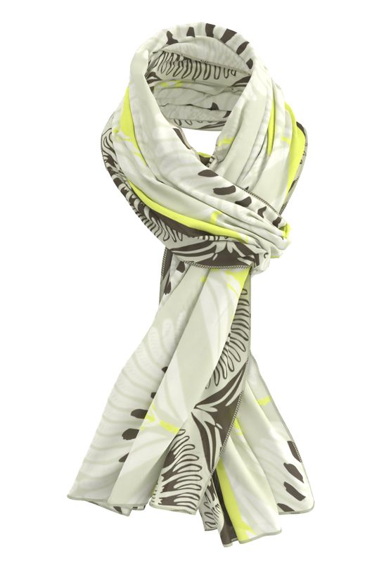 Frank Walder Dames Sjaal Groene Print Zijdezacht Polyester NOS716770
