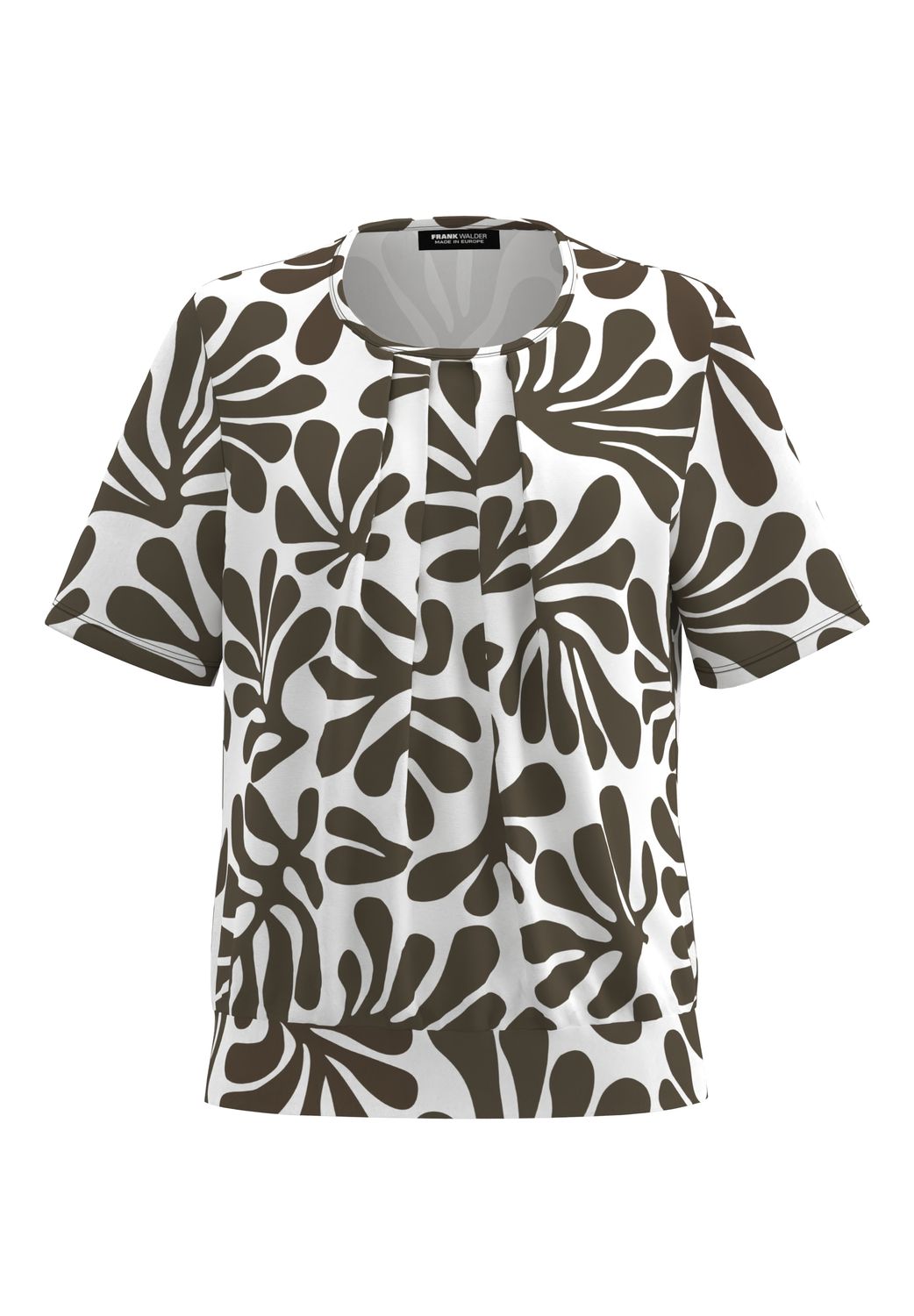 Frank Walder Dames Blouseshirt Groene Print Viscose Stretch NOS716422 935 077