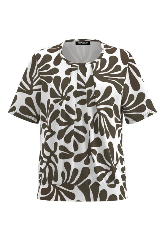 Frank Walder Dames Blouseshirt Groene Print Viscose Stretch NOS716422 935 077