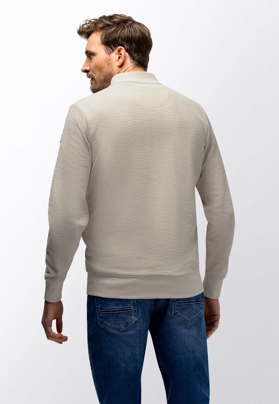 Kit-kleurig heren vest met opstaande kraag State of Art Regular Fit