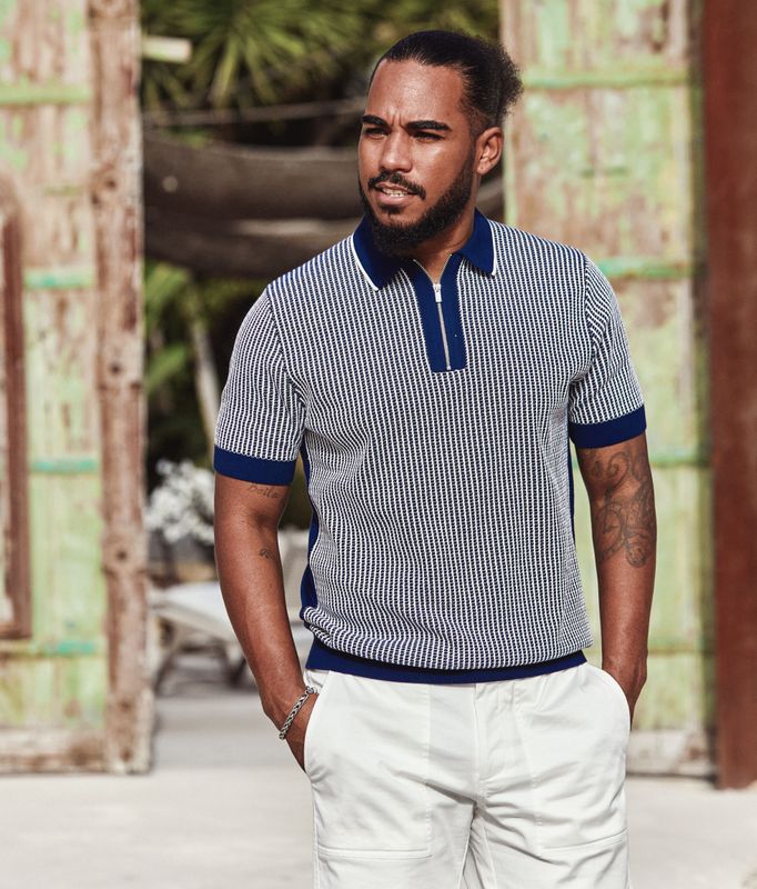 Klassieke navy heren polo korte mouw Blue Industry voorjaarscollectie