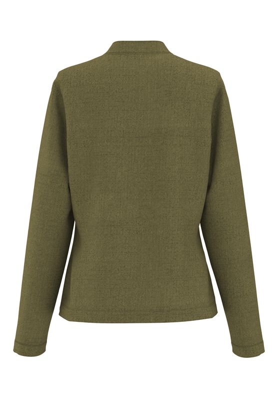 Detail van de reverskraag en de hoogwaardige groene stof Frank Walder blazer
