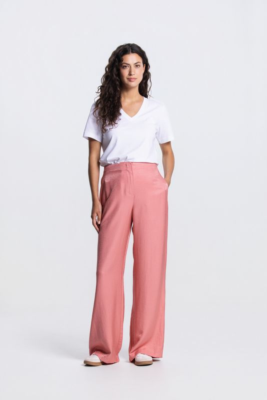 Jansen Amsterdam Dames Broek ORELIE Blush Roze Wide Leg Clean Waist