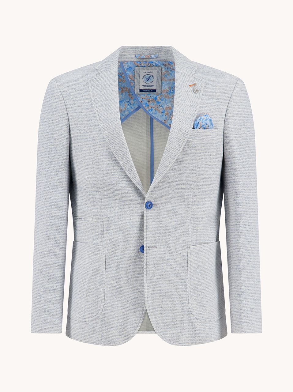 A fish named Fred Heren Blazer Bouclé Lichtblauw 33.114