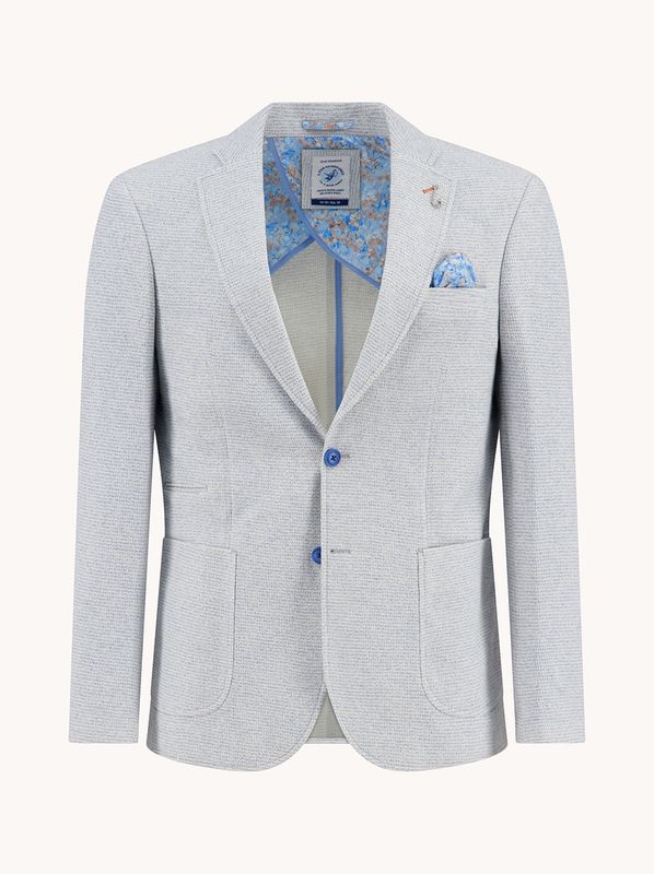 A fish named Fred Heren Blazer Bouclé Lichtblauw 33.114