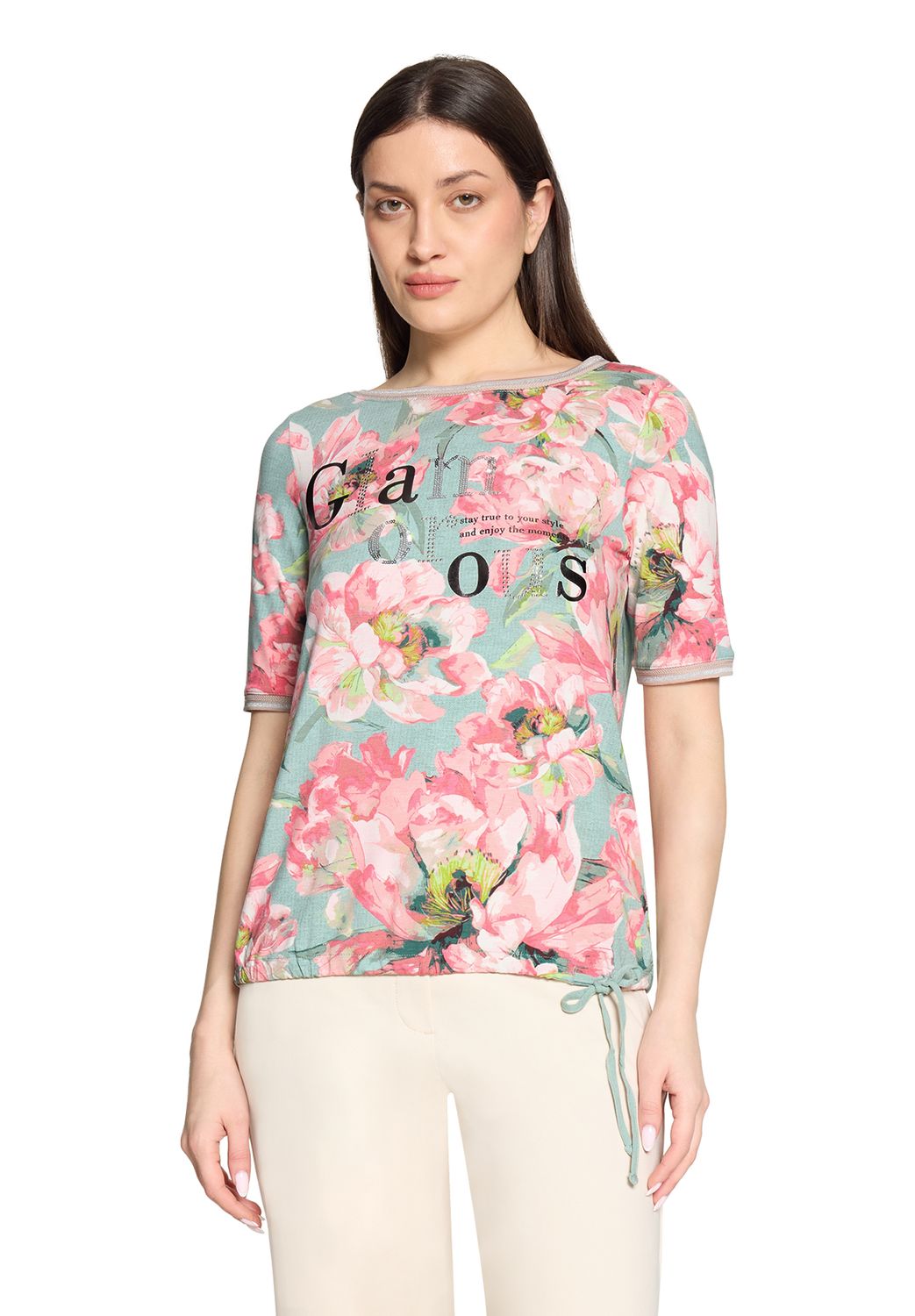 Betty Barclay Shirt Halflange Mouw Mint Rosé Bloemenprint 27601812