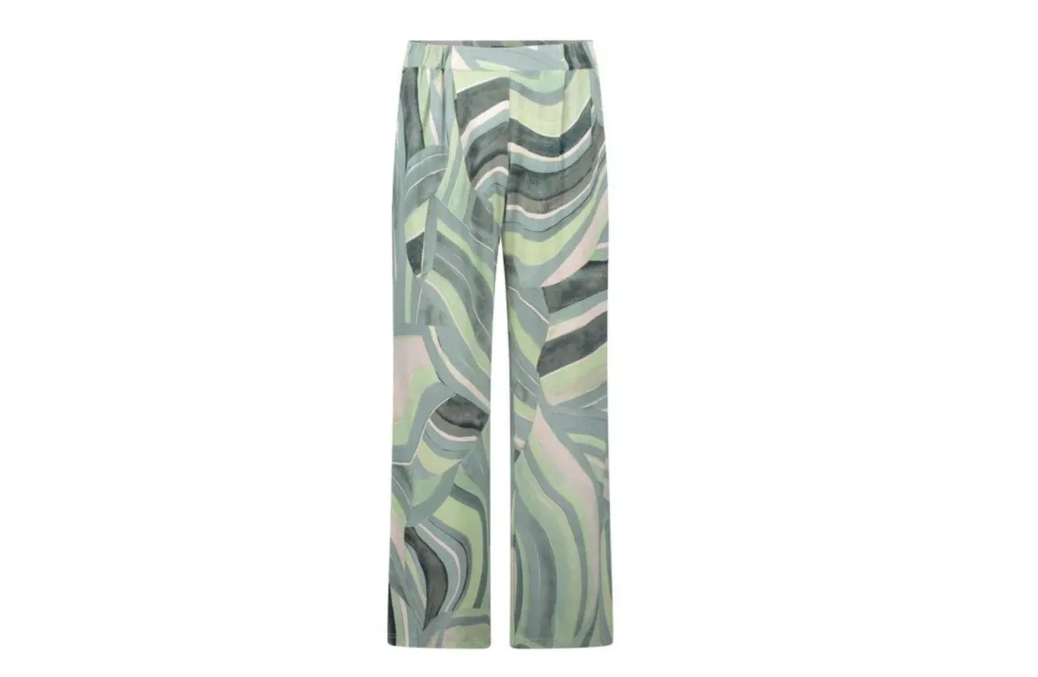Betty Barclay Dames Broek Mint Green Grafische Print Wijde Pijpen 61661833