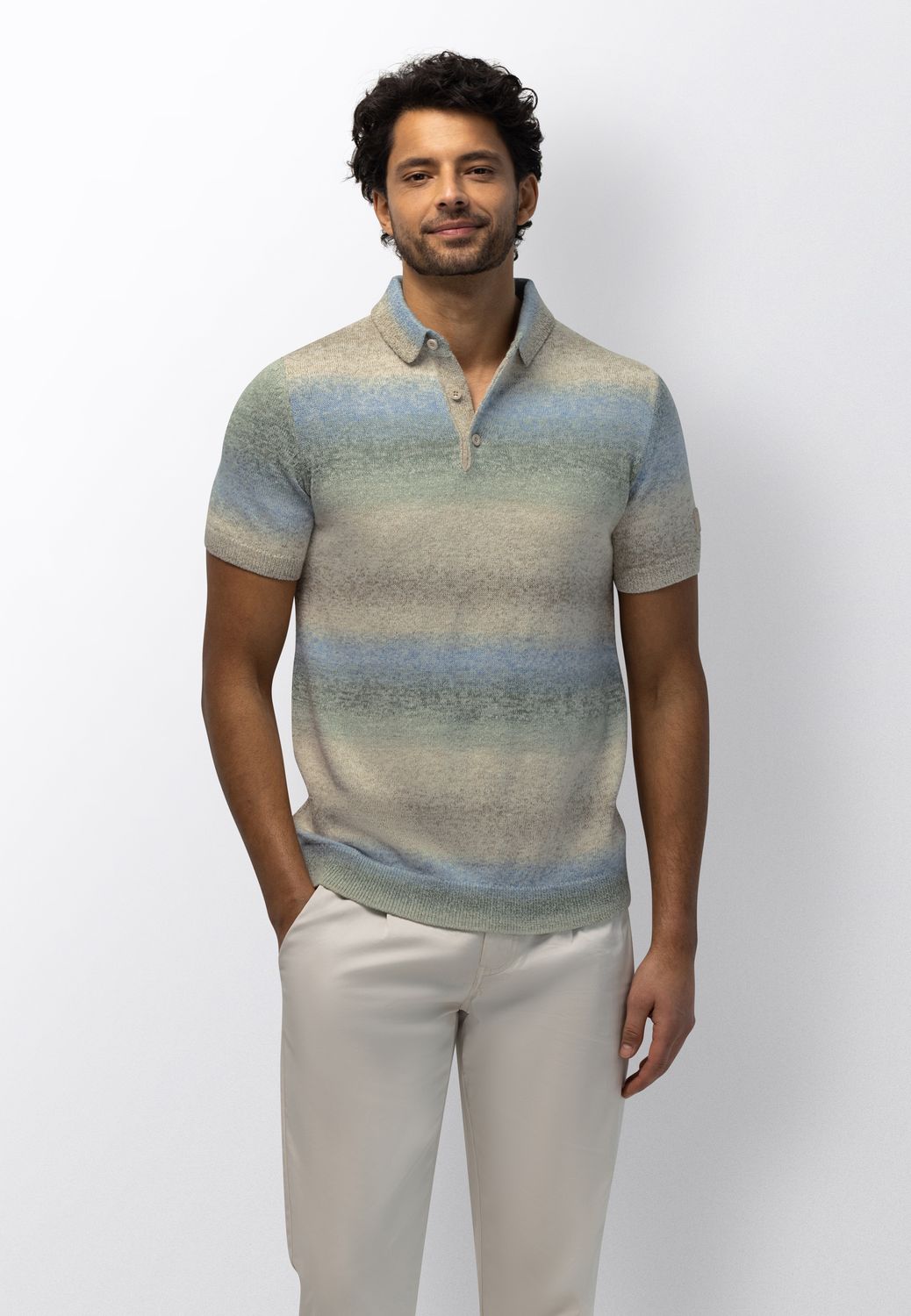 State of Art Heren Poloshirt Gebreid Kit Jade 47216086