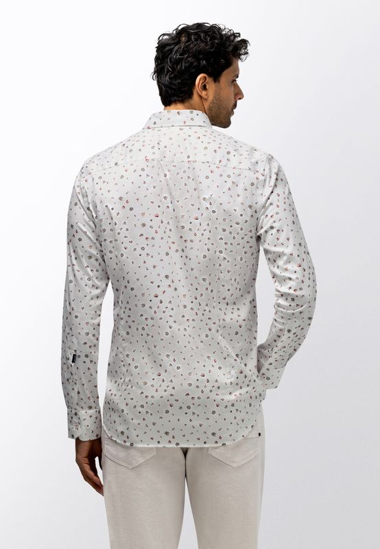 State of Art Shirt LS Print Satin oud roze:wit 21416246