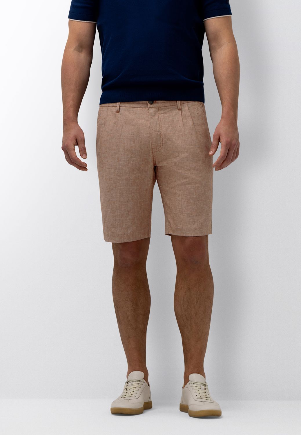 State of Art Heren Bermuda Shorts Oranje Katoen Linnen 67116626