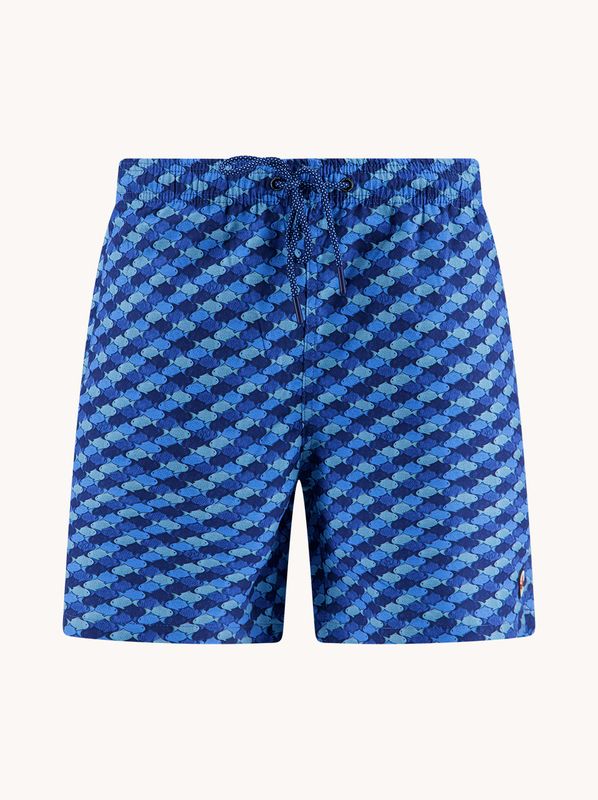 Achterzak detail van de A fish named Fred swimshort cobalt