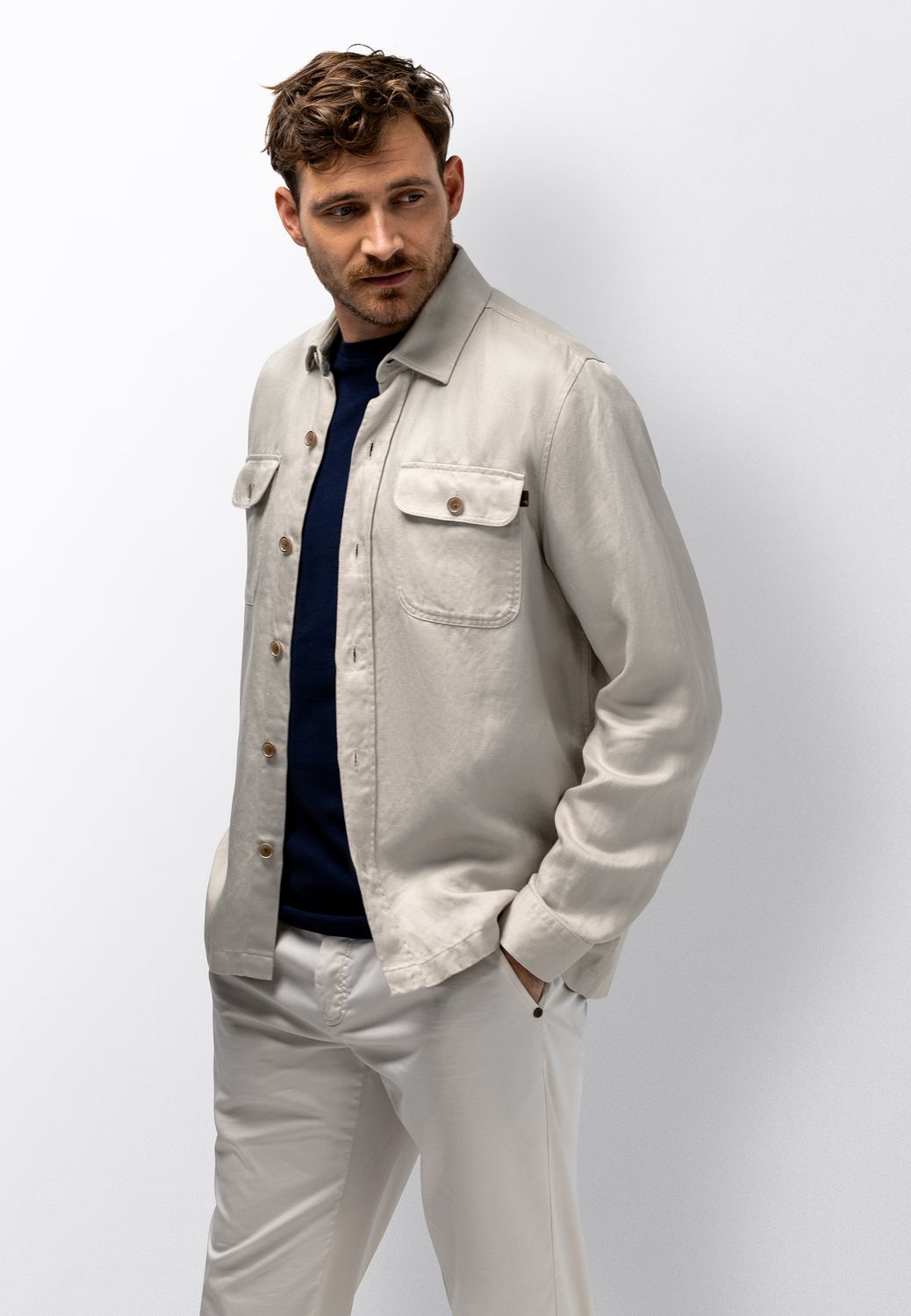 State of Art Heren Overshirt Kit Lyocell Linnen 22116340