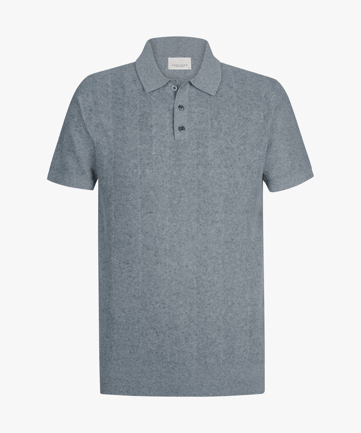 Profuomo Heren Polo Helder Blauw Pima Katoen Stretch PPXD10003B