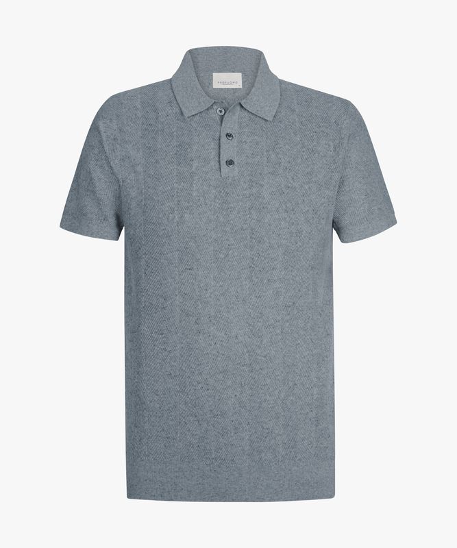 Profuomo Heren Polo Helder Blauw Pima Katoen Stretch PPXD10003B