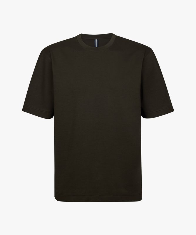 Profuomo Heren T-shirt Dark Brown Biologisch Katoen Oversized PPXT10003B