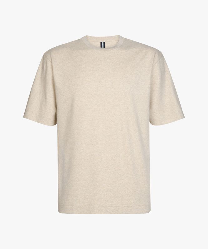 Profuomo Heren T-shirt Sand Zandkleur Interlock Katoen PPXT10003E