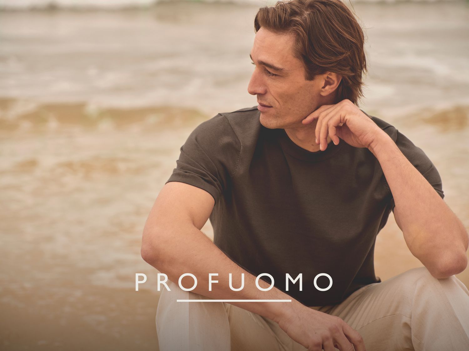 Profuomo T-SHIRT CREW NECK SS L BROWN Light brown PPXT10003F