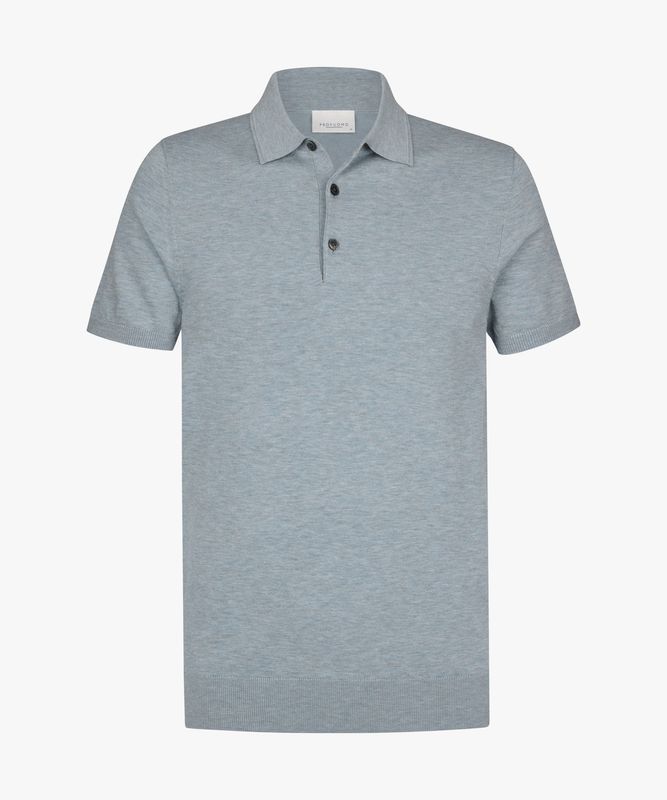 Profuomo Heren Polo Blauw Gemerceriseerd Katoen Ultimate Polo PPXD10007G
