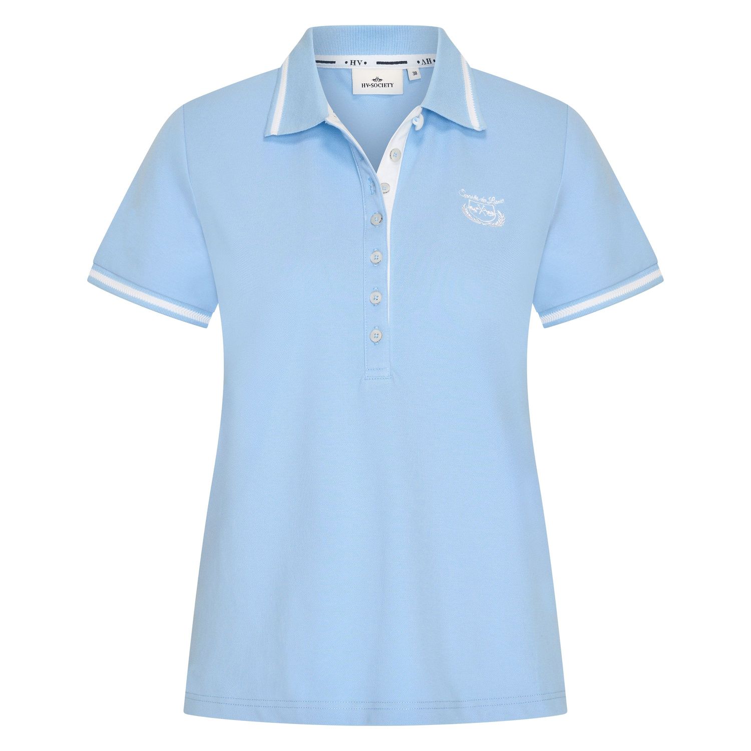 HV Society Dames Poloshirt HVSMadeline Helder Blauw Katoen Stretch 0403103802