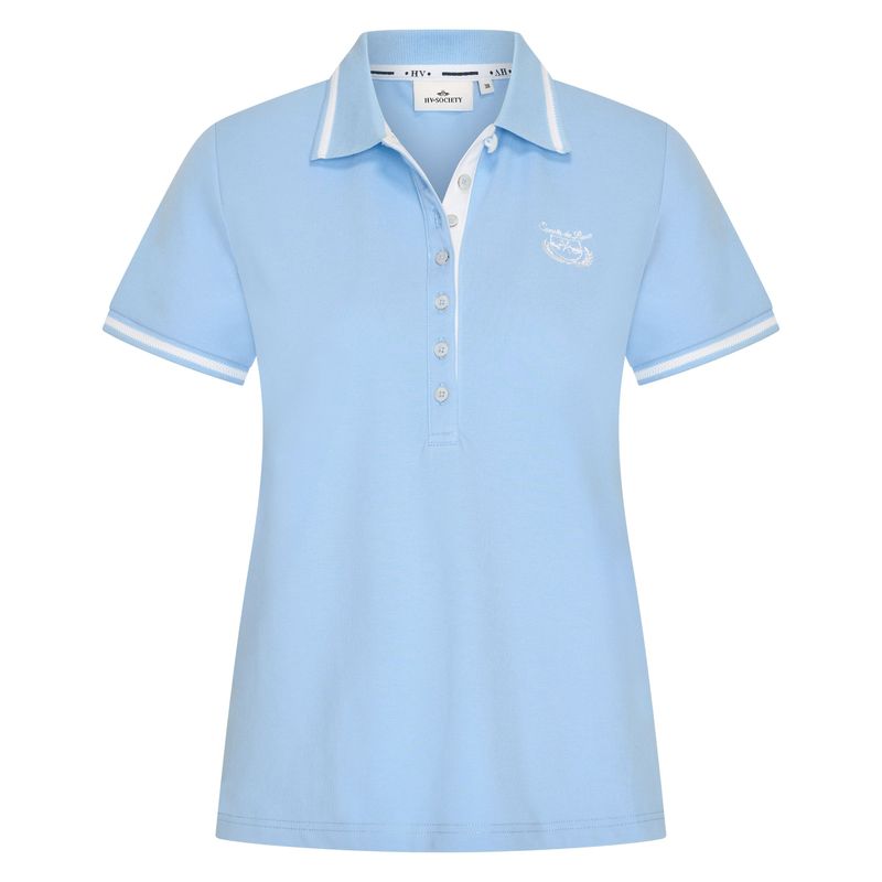 HV Society Dames Poloshirt HVSMadeline Helder Blauw Katoen Stretch 0403103802