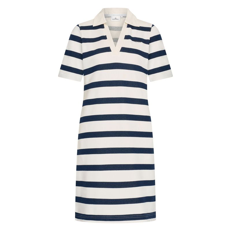 HV Society Dames Polo Jurk HVSLeilani Blauw Katoen Stretch 0402103801