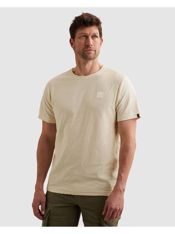 PME Legend Short sleeve r-neck jacquard jerse Ecru PTSS2604564