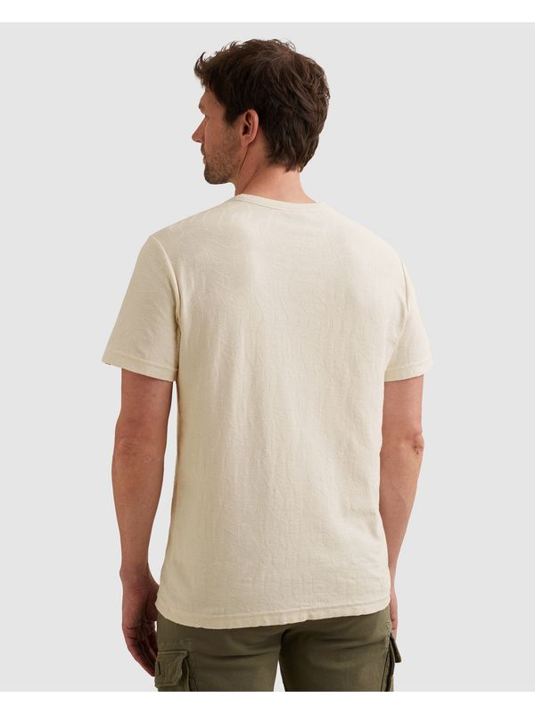 PME Legend Short sleeve r-neck jacquard jerse Ecru PTSS2604564