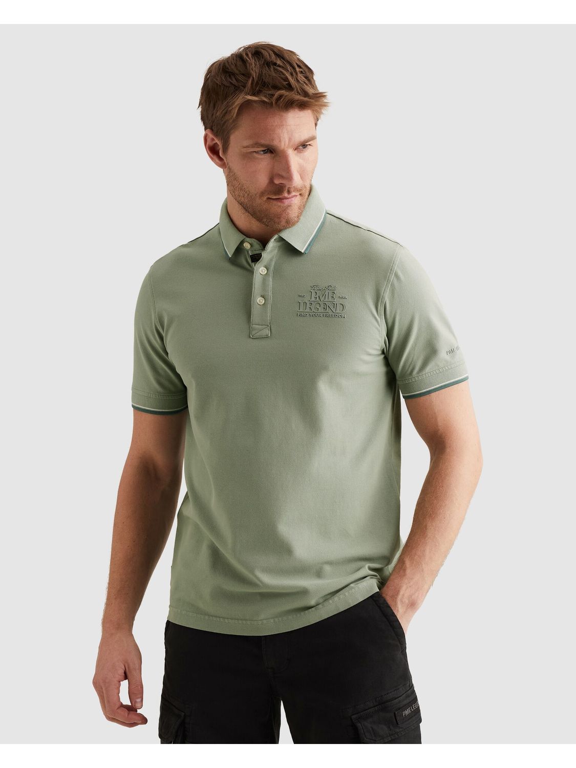 PME Legend Short sleeve polo stretch pique Iceberg Green PPSS2604867
