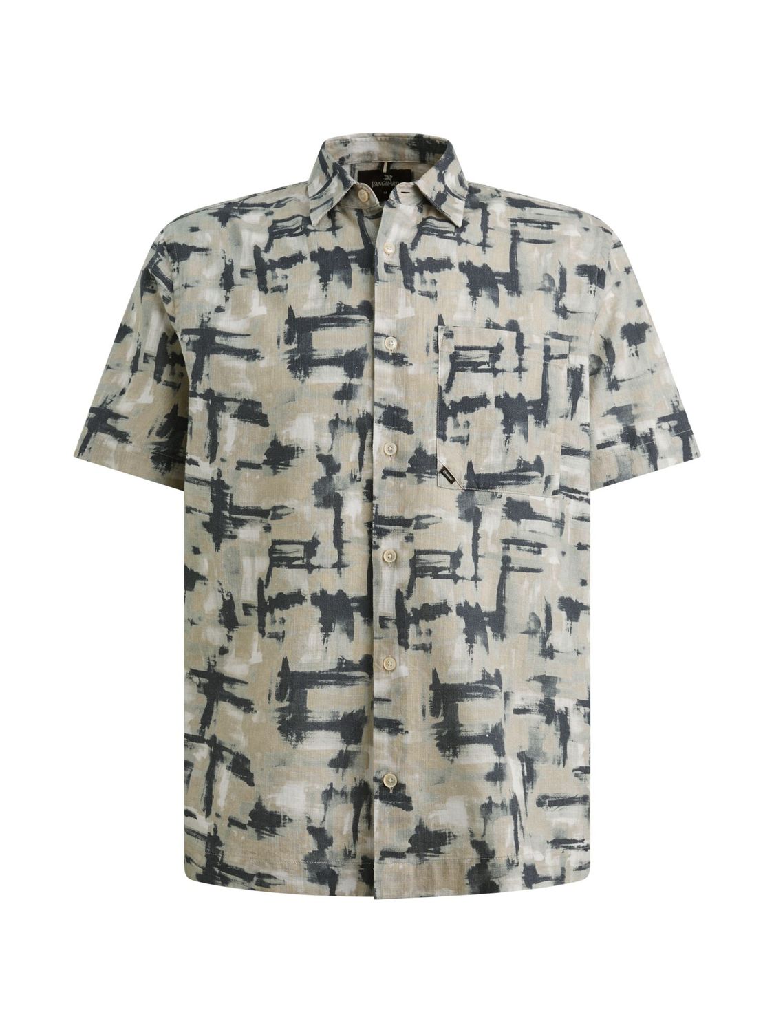 Vanguard Short Sleeve Shirt Print on slub c Aqua Gray VSIS2604268