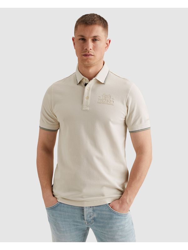 PME Legend Short sleeve polo stretch pique Ecru PPSS2604867